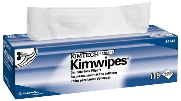 Kimtech - Dry Clean Room/Lab/Critical Task Wipes - Pop-Up, 11-3/4" x 11-3/4" Sheet Size, White - Caliber Tooling