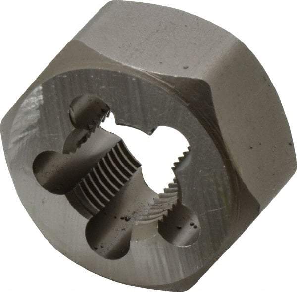 Irwin - 11/16-16 UNS Thread, 1-7/16" Hex, Right Hand Thread, Hex Rethreading Die - Carbon Steel, 3/4" Thick - Exact Industrial Supply