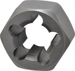 Irwin - 1-14 UNS Thread, 1-13/16" Hex, Right Hand Thread, Hex Rethreading Die - Carbon Steel, 1" Thick - Exact Industrial Supply