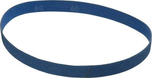 Norton - 3/4" Wide x 20-1/2" OAL, 60 Grit, Zirconia Alumina Abrasive Belt - Zirconia Alumina, Medium, Coated, X Weighted Cloth Backing, Series R823 - Caliber Tooling