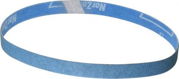 Norton - 3/4" Wide x 20-1/2" OAL, 80 Grit, Zirconia Alumina Abrasive Belt - Zirconia Alumina, Medium, Coated, X Weighted Cloth Backing, Series R823 - Caliber Tooling