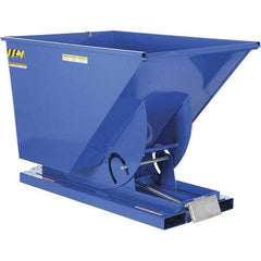 Vestil - 6,000 Lb Load Capacity, 1 1/2 Cu Yd, Steel Self-Dumping Hopper - 43-1/4" Wide x 69" Long x 52" High, Powder Coat Blue - Caliber Tooling