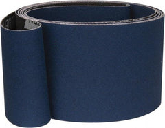 Norton - 3" Wide x 132" OAL, 120 Grit, Zirconia Alumina Abrasive Belt - Zirconia Alumina, Fine, Coated, X Weighted Cloth Backing, Series R823 - Caliber Tooling