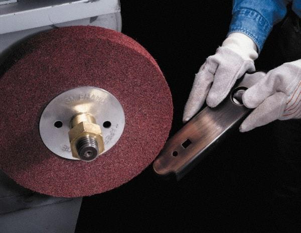 3M - 14" Diam, 2" Face Width, 8" Center Hole, Medium Grade, Aluminum Oxide Deburring Wheel - Convolute, Medium Density 5 Grade, 2,550 RPM - Caliber Tooling