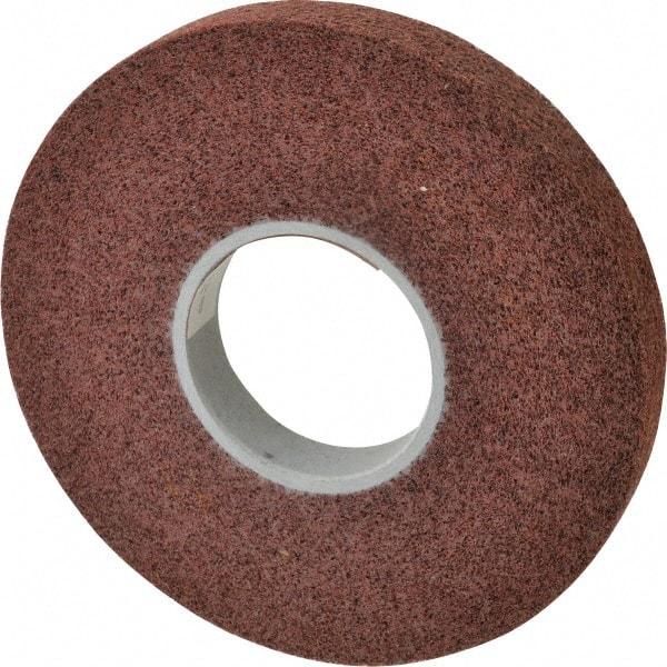 3M - 8" Diam, 1" Face Width, 3" Center Hole, Medium Grade, Aluminum Oxide Deburring Wheel - Convolute, Hard Density 6 Grade, 4,500 RPM - Caliber Tooling