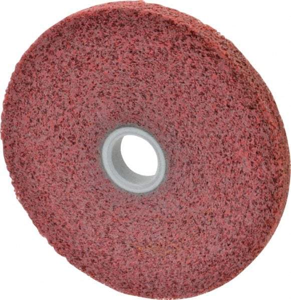 3M - 6" Diam, 1/2" Face Width, 1" Center Hole, Coarse Grade, Aluminum Oxide Deburring Wheel - Convolute, Hard Density 6 Grade, 6,000 RPM - Caliber Tooling