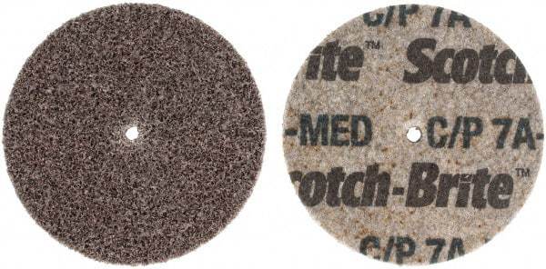 3M - 2" Diam, 1/8" Face Width, 1/8" Center Hole, Medium Grade, Aluminum Oxide Deburring Wheel - Unitized, Hard Density 7 Grade, 22,100 RPM - Caliber Tooling