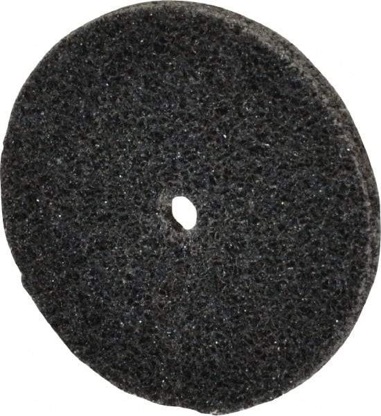 3M - 1-1/2" Diam, 1/8" Face Width, 1/8" Center Hole, Medium Grade, Silicon Carbide Deburring Wheel - Unitized, Hard Density 7 Grade, 30,100 RPM - Caliber Tooling