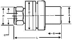 Kennametal - Straight Shank, Series DA180, Double Angle Reamer Collet Chuck - 2.88 Inch Projection, 1/64 to 3/4 Inch Collet Capacity, 6 Inch Shank Length, Through Coolant - Exact Industrial Supply