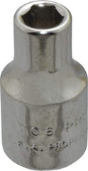 Proto - 3/16", 1/4" Drive, Standard Hand Socket - 6 Points, 7/8" OAL, Chrome Finish - Caliber Tooling