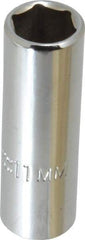 Proto - 1/4" Drive, Deep Hand Socket - 6 Points, 1-15/16" OAL, Chrome Finish - Caliber Tooling