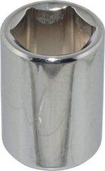 Proto - 9/16", 3/8" Drive, Standard Hand Socket - 6 Points, 1-1/8" OAL, Chrome Finish - Caliber Tooling