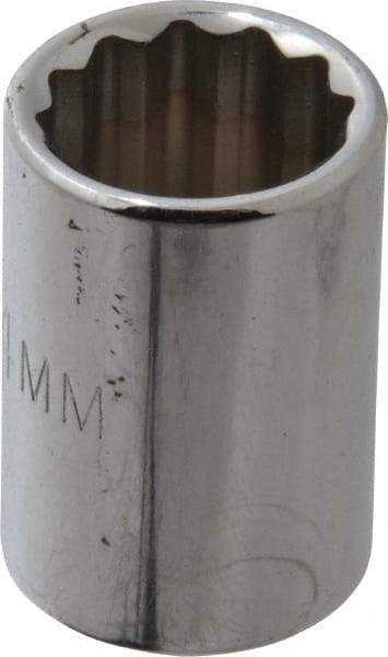 Proto - 3/8" Drive, Standard Hand Socket - 12 Points, 1-1/8" OAL, Chrome Finish - Caliber Tooling