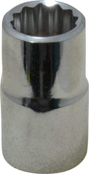 Proto - 1/2" Drive, Standard Hand Socket - 12 Points, 1-1/2" OAL, Chrome Finish - Caliber Tooling