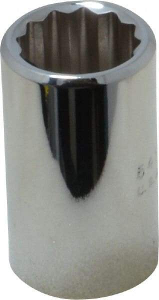 Proto - 1/2" Drive, Standard Hand Socket - 12 Points, 1-1/2" OAL, Chrome Finish - Caliber Tooling