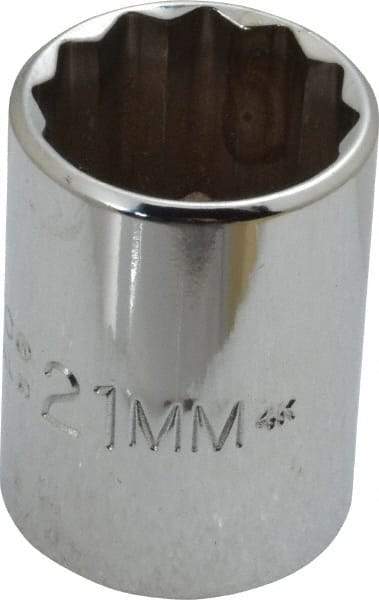 Proto - 1/2" Drive, Standard Hand Socket - 12 Points, 1-7/16" OAL, Chrome Finish - Caliber Tooling