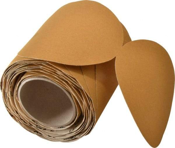 3M - 6" Diam, 120 Grit Aluminum Oxide Adhesive PSA Disc - Fine Grade, Gold, F Weighted Backing, Flexible, Use with Random Orbital Sanders - Caliber Tooling