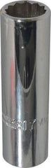 Proto - 1/2" Drive, Deep Hand Socket - 12 Points, 3-1/4" OAL, Chrome Finish - Caliber Tooling