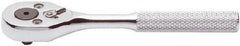 Proto - 1/4" Drive Pear Head Ratchet - Chrome Finish, 5" OAL, 24 Gear Teeth, Standard Knurled Handle, Sealed Head - Caliber Tooling