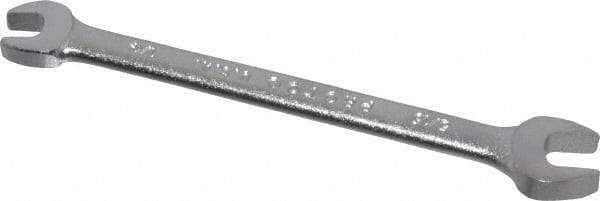 Proto - 1/4" x 5/16" Standard Open End Wrench - 4-1/2" OAL, Double End, Satin Finish, 15° Head Angle - Caliber Tooling