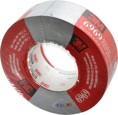 3M - 2" x 55m Silver Duct Tape - 10.7 mil, Rubber Adhesive, Polyethylene Film Backing, 32 Lb/ln Tensile Strength, 200°F Max, Series 6969 - Caliber Tooling