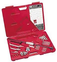 Proto - 19 Piece, 6 Ton Capacity, 7" Spread, General Pupose Puller Set - 8 Jaws, 6" Reach - Caliber Tooling