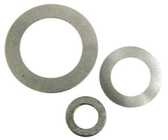 Made in USA - 0.01" Thick, 1" Inside x 1-1/2" OD, Round Shim - 7/8" Screw, Uncoated Commercial Aluminum - Caliber Tooling