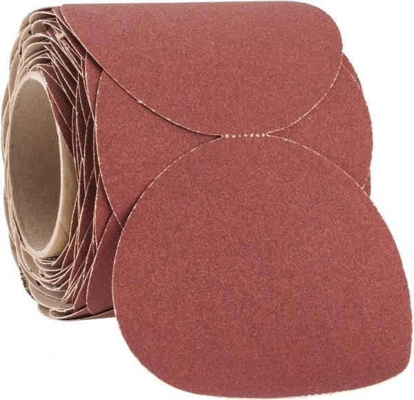 3M - 5" Diam, 100 Grit Ceramic Adhesive PSA Disc - Fine Grade, Red, F Weighted Backing, Flexible, Use with Random Orbital Sanders - Caliber Tooling