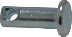 Made in USA - 3/16" Pin Diam, 1/2" OAL, Standard Clevis Pin - 3/32" Hole, 13/32" Usable Length, Zinc-Plated Steel - Caliber Tooling