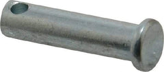 Made in USA - 5/16" Pin Diam, 1-1/4" OAL, Standard Clevis Pin - 9/64" Hole, 1-7/64" Usable Length, Zinc-Plated Steel - Caliber Tooling