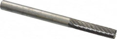 Atrax - 1/8" Cut Diam, 1/8" Shank Diam, Cylinder with End Cut Head Single Cut Burr - Carbide, End Cut End, 9/16" LOC, 1-1/2" OAL - Caliber Tooling