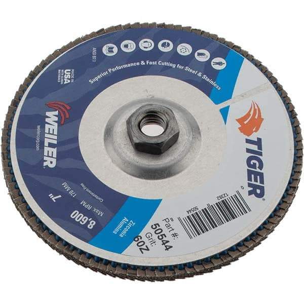 Weiler - Flap Disc - Aluminum Backing, Arbor Attaching System - Caliber Tooling