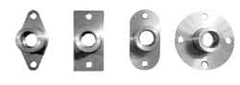 Gibraltar - 5/16" Pin Diam, #6-32 Mounting Hole, Oblong Flange, Stainless Steel Quick Release Pin Receptacle - 1" Between Mount Hole Center, 0.783" Depth, 15/32" Diam, Grade 303 - Caliber Tooling