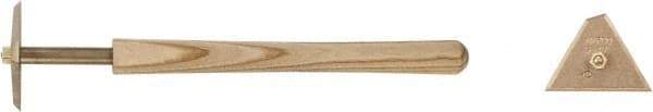 Ampco - Stiff Aluminum Bronze Alloy 3-Edge Scraper - 2-3/4" Blade Width x 4" Blade Length, Straight Handle - Caliber Tooling