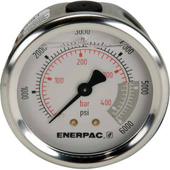 Enerpac - Hydraulic Pressure Gages & Adapters Type: Glycerine Filled Pressure Rating: 6000 - Caliber Tooling