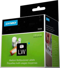 Dymo - 2-1/4" Long, White Label Printer Cartridge - For DYMO LabelWriter Printers - Caliber Tooling