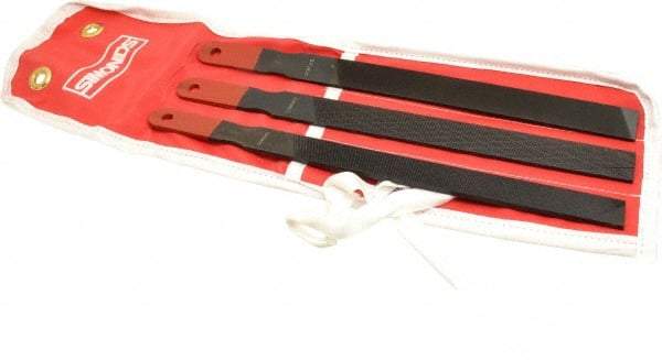 Simonds File - 3 Piece American Pattern File Set - 8", 10" Long, Bastard Coarseness, Paddle Handle, Set Includes Mill - Caliber Tooling