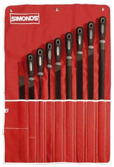 Simonds File - 9 Piece American Pattern File Set - 6", 10" Long, Bastard/Smooth Coarseness - Caliber Tooling