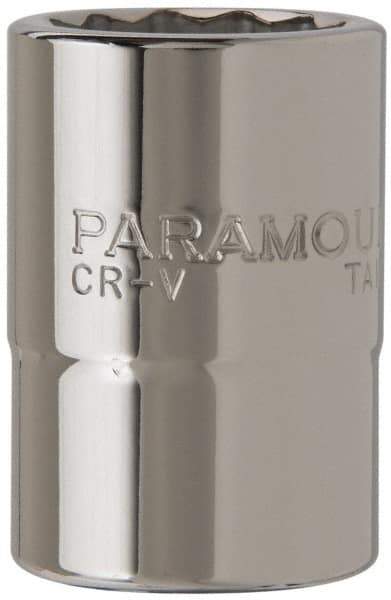 Paramount - 3/4" Drive, Standard Hand Socket - 12 Points, 2-13/64" OAL, Steel, Chrome Finish - Caliber Tooling