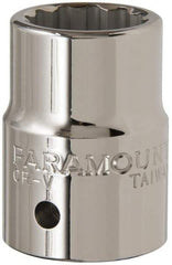 Paramount - 3/4" Drive, Standard Hand Socket - 12 Points, 2" OAL, Steel, Chrome Finish - Caliber Tooling