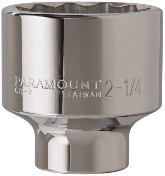 Paramount - 2-1/4", 3/4" Drive, Standard Hand Socket - 12 Points, 3-1/2" OAL - Caliber Tooling