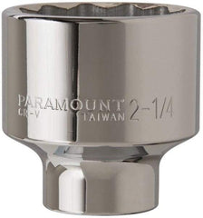 Paramount - 2-1/4", 3/4" Drive, Standard Hand Socket - 12 Points, 3-1/2" OAL - Caliber Tooling