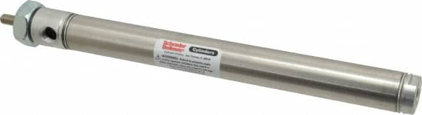 Parker - 6" Stroke x 3/4" Bore Double Acting Air Cylinder - 1/8 Port, 1/4-28 Rod Thread, 250 Max psi, 14 to 140°F - Caliber Tooling