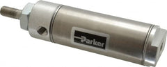 Parker - 2" Stroke x 1-1/2" Bore Double Acting Air Cylinder - 1/8 Port, 7/16-20 Rod Thread, 250 Max psi, 14 to 140°F - Caliber Tooling