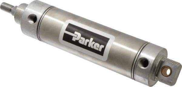 Parker - 4" Stroke x 2" Bore Double Acting Air Cylinder - 1/4 Port, 1/2-20 Rod Thread, 250 Max psi, 14 to 140°F - Caliber Tooling