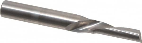 Onsrud - 3/16" Cutting Diam x 5/8" Length of Cut, 1 Flute, Downcut Spiral Router Bit - Uncoated, Right Hand Cut, Solid Carbide, 2" OAL x 1/4" Shank Diam, Single Edge, 22° Helix Angle - Caliber Tooling