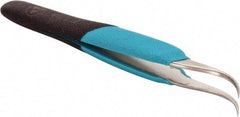 Erem - 5-1/2" OAL 7-SA Ergonomic Tweezers - Curved, Fine Point, High Precision Tips - Caliber Tooling