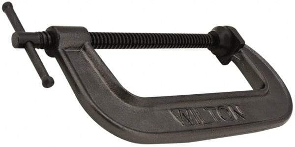 Hargrave - Light-Duty 14" Max Opening, 3-3/4" Throat Depth, Ductile Iron Standard C-Clamp - 2,850 Lb Capacity, 0" Min Opening, Standard Throat Depth - Caliber Tooling