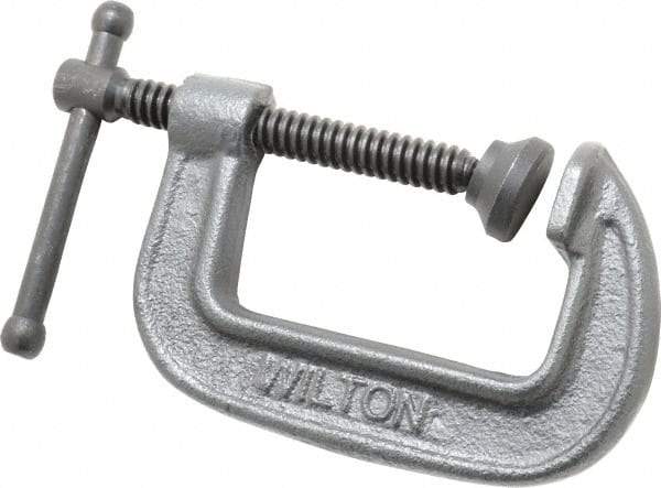 Wilton - Light-Duty 2-1/2" Max Opening, 1-3/4" Throat Depth, Ductile Iron Standard C-Clamp - 1,110 Lb Capacity, 0" Min Opening, Standard Throat Depth - Caliber Tooling