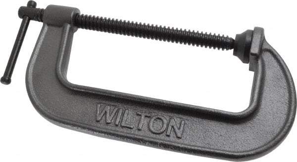 Wilton - Light-Duty 6" Max Opening, 2-3/4" Throat Depth, Ductile Iron Standard C-Clamp - 2,450 Lb Capacity, 0" Min Opening, Standard Throat Depth - Caliber Tooling